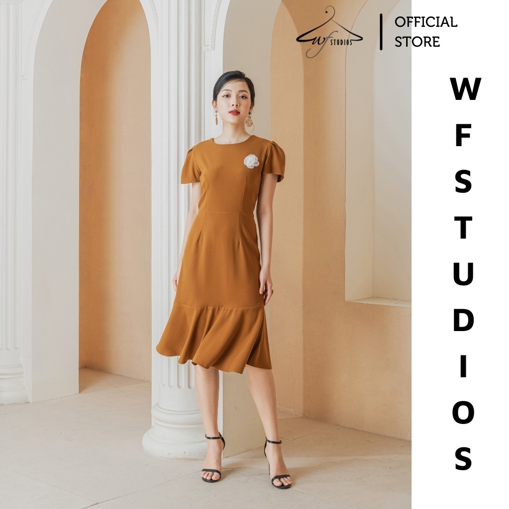 Váy cổ tròn đính hoa -Kira Dress-V09-wfstudios