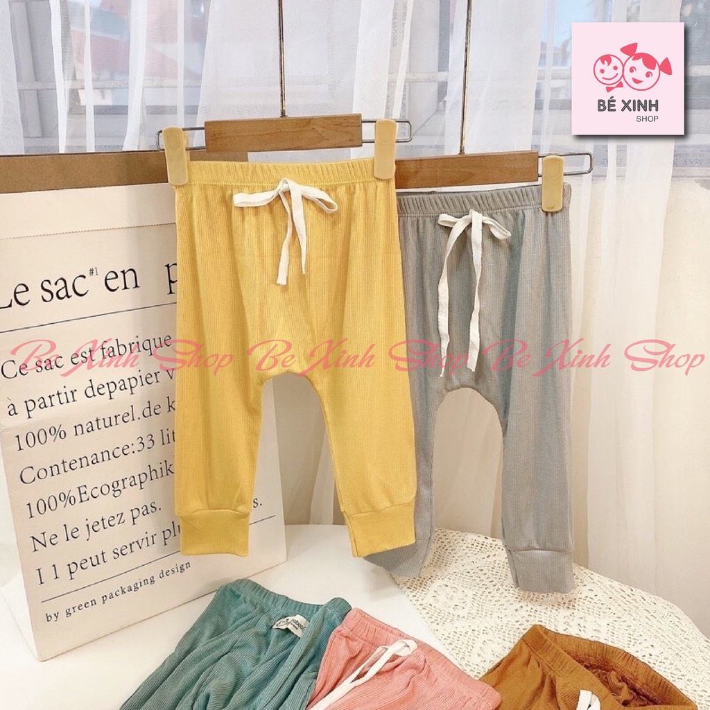 Quần dài tăm cho bé trai bé gái đóng bỉm Kwoo  Quần legging ĐÁP ĐŨNG MỚI cho bé sơ sinh mùa thu đông gân tăm