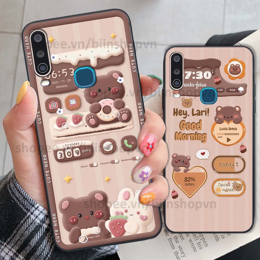 Ốp Vivo U10 / Y12 / Y15 / Y17 in 3D icon gấu nổi siêu xinh, siêu đáng yêu, cá tính phong cách