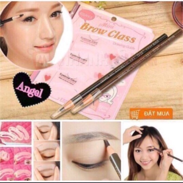 Combo 1 chì xé + 1 bộ khung 3 kiểu kẻ mày