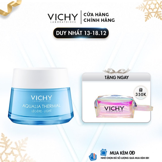 [Mã COSACD20 giảm 10% đơn 600K] Kem dưỡng ẩm cấp nước cho da căng mịn Vichy Aqualia Thermal Rehydrating CreamLight 50ml