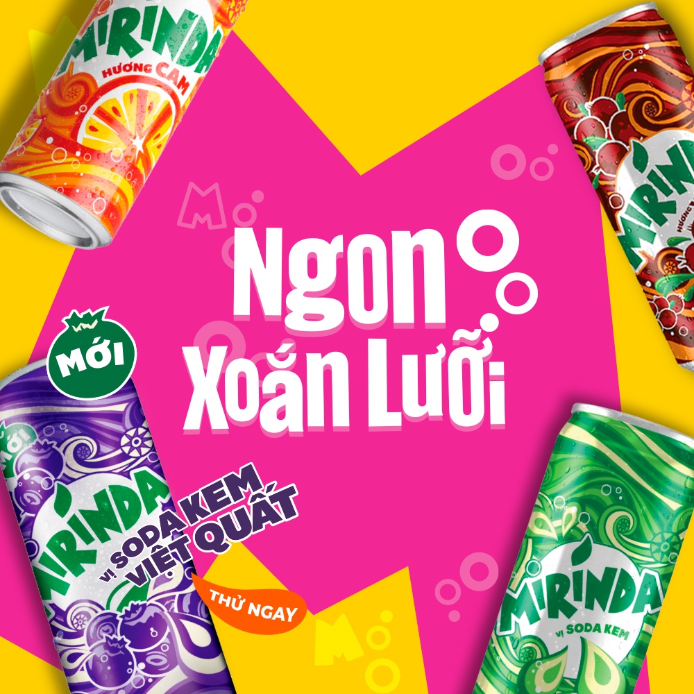 [HỎA TỐC-HCM&amp;ĐN]Thùng 24 Lon Nước Ngọt Có Gaz Mirinda Xá Xị (320ml/lon)