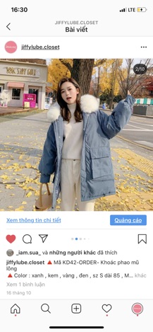 [ORDER] Áo khoác phao lì