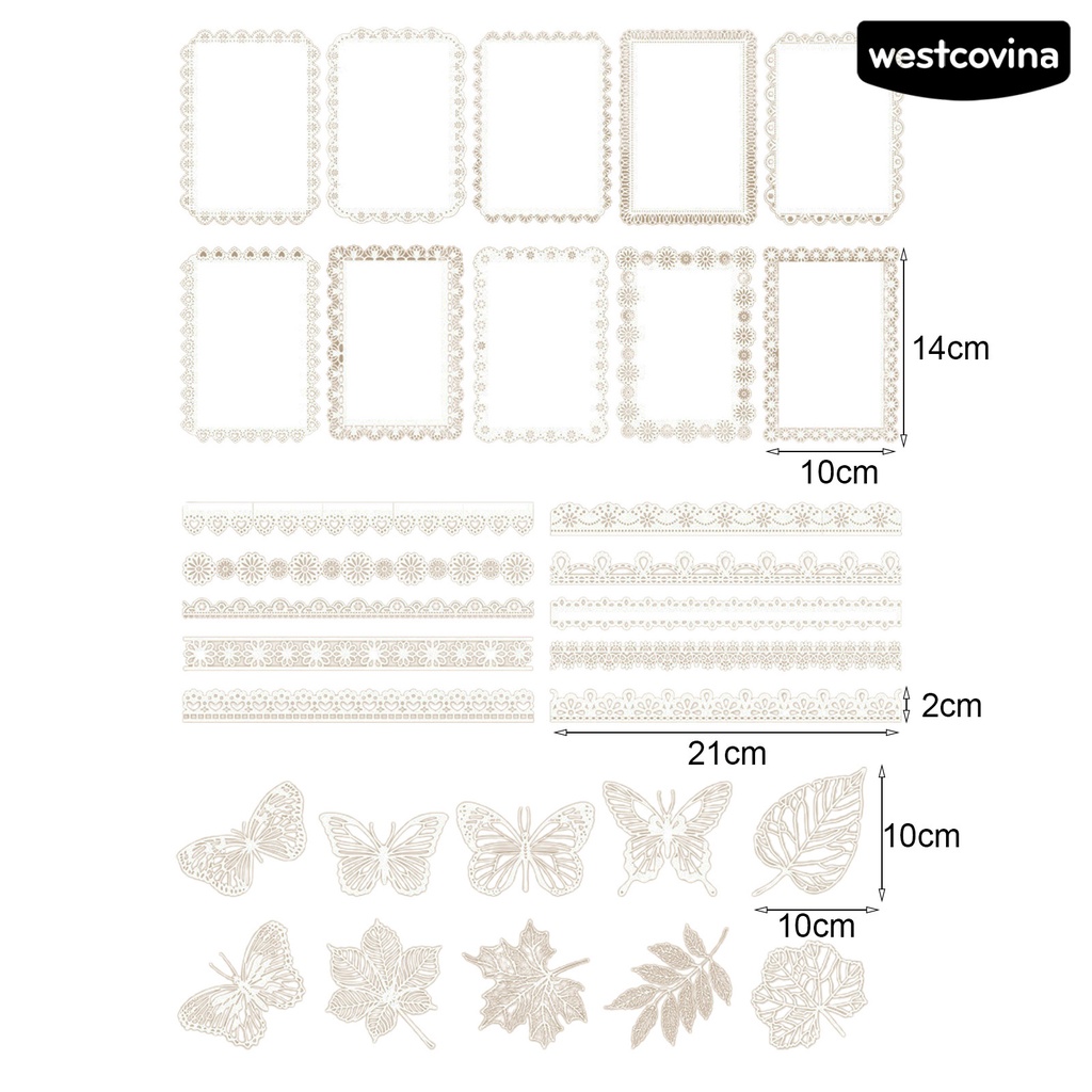 [Hot]✍Bộ 10 Sổ Tay Họa Tiết Ren Dùng Làm Đồ Thủ Công Nhẹ Nhàng