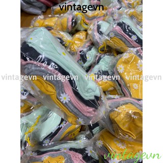 {vintagevn} 1 đôi tất hoa cúc