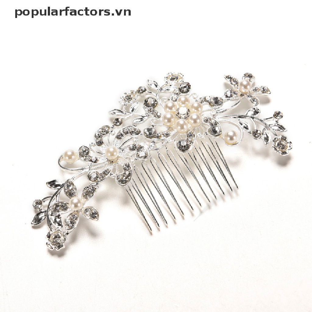 Cài tóc thiết kế hoa đính đá và ngọc trai giả thời trang dành cho nữ