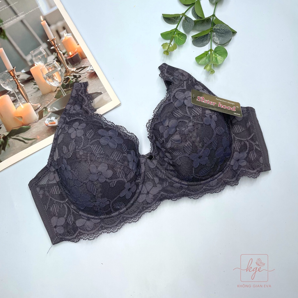 Áo lót ren nâng ngực đệm mỏng , áo ngực có gọng bản to 3 móc bigsize 2468