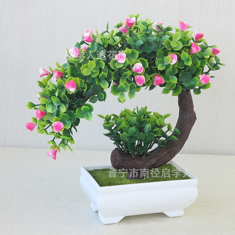 CÂY GIẢ BONSAI HOA RỰC RỠ (kèm chậu) [A3-D1]