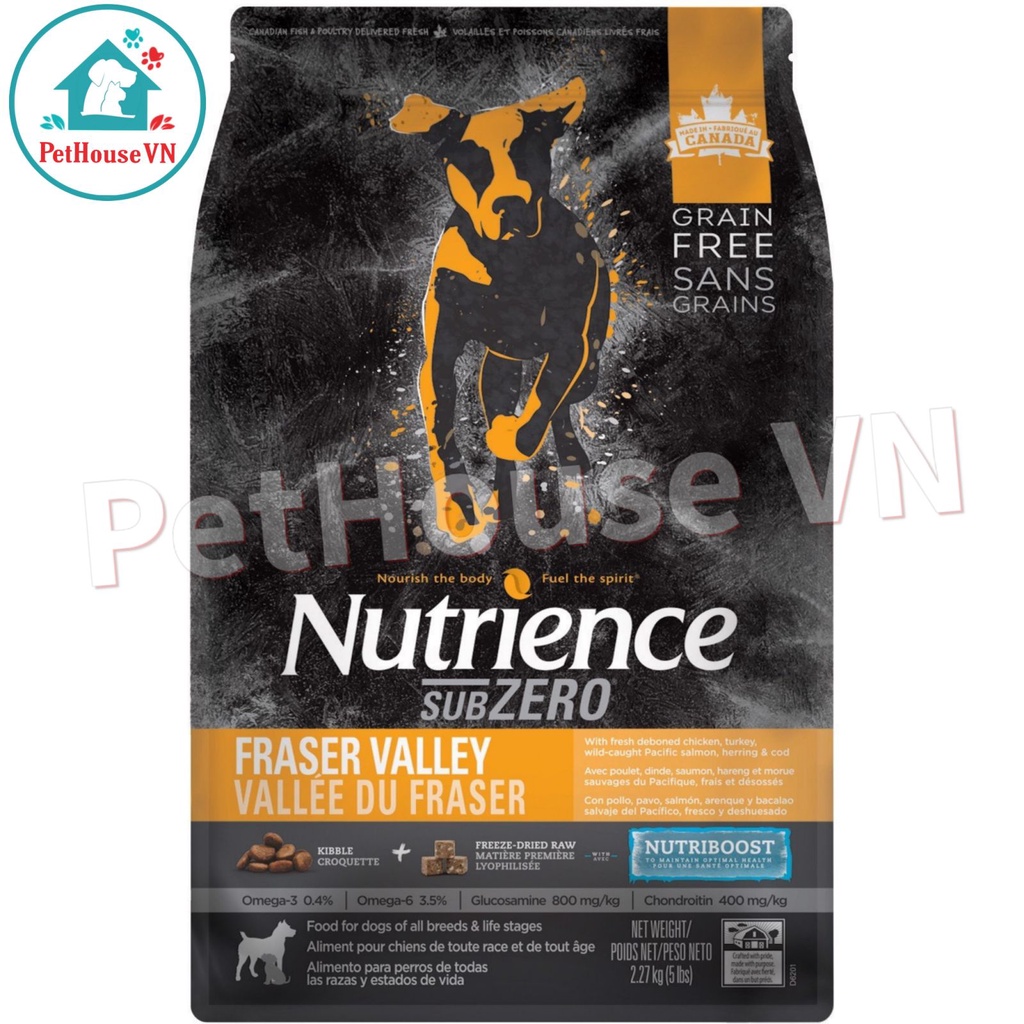 NUTRIENCE SUBZERO DOG - Túi 500G Thức Ăn Hạt Cho Chó Vị Gà Tây, Cá Hồi & Rau Củ Quả Hàng Chính Hãng