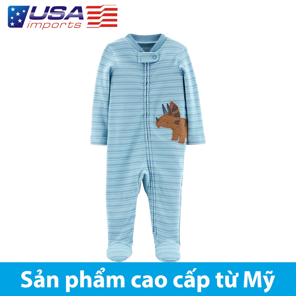 Đồ dài, đồ ngủ cotton liền quần organic cài nút Car-tờ Auth Từ Mỹ (18243710)