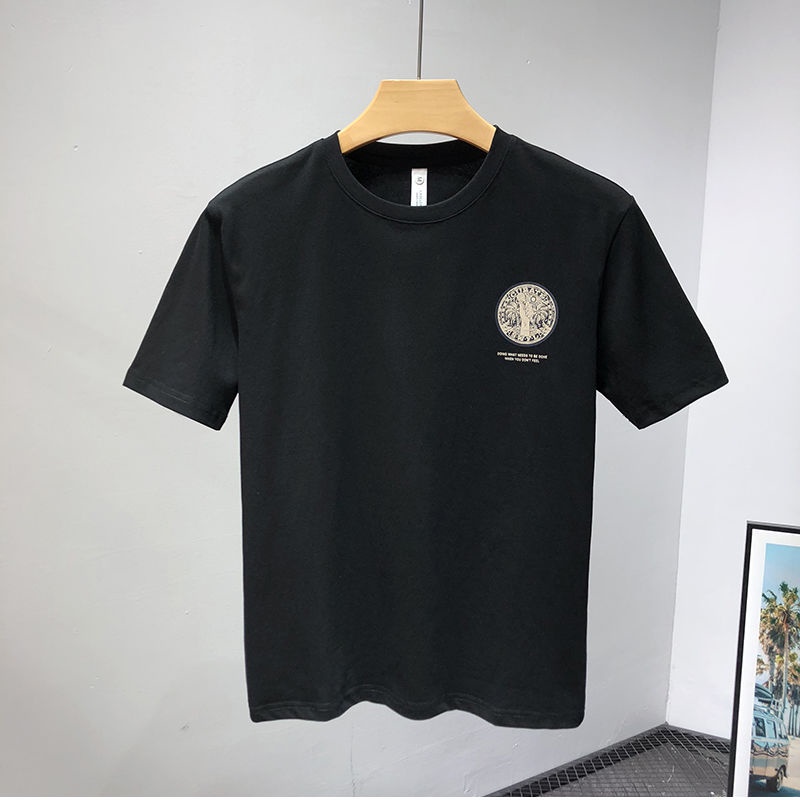 Áo Thun Tay Ngắn Chất Liệu 100% Cotton Thoáng Khí Thấm Hút Mồ Hôi Phong Cách Hàn Quốc Cho Nam