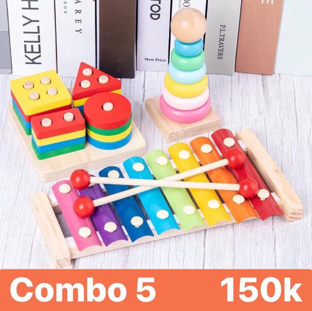 Combo 7 bộ đồ chơi gỗ thông minh giúp bé tăng tư duy phát triển trí tuệ
