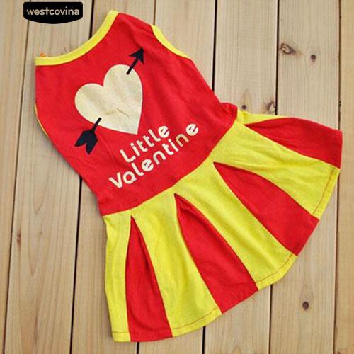 Đầm thun cotton họa tiết sọc màu đáng yêu cho chó cưng