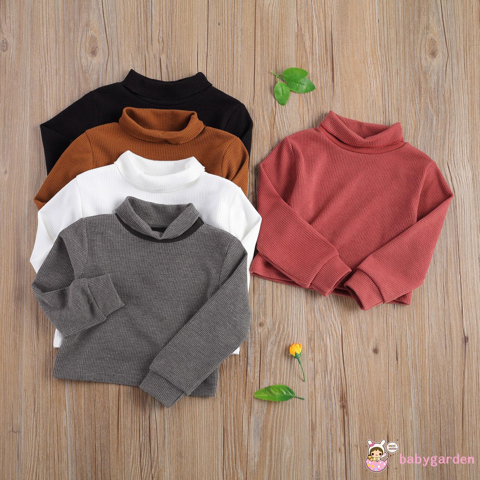 Áo Tay Dài Cổ Cao Màu Trơn Unisex