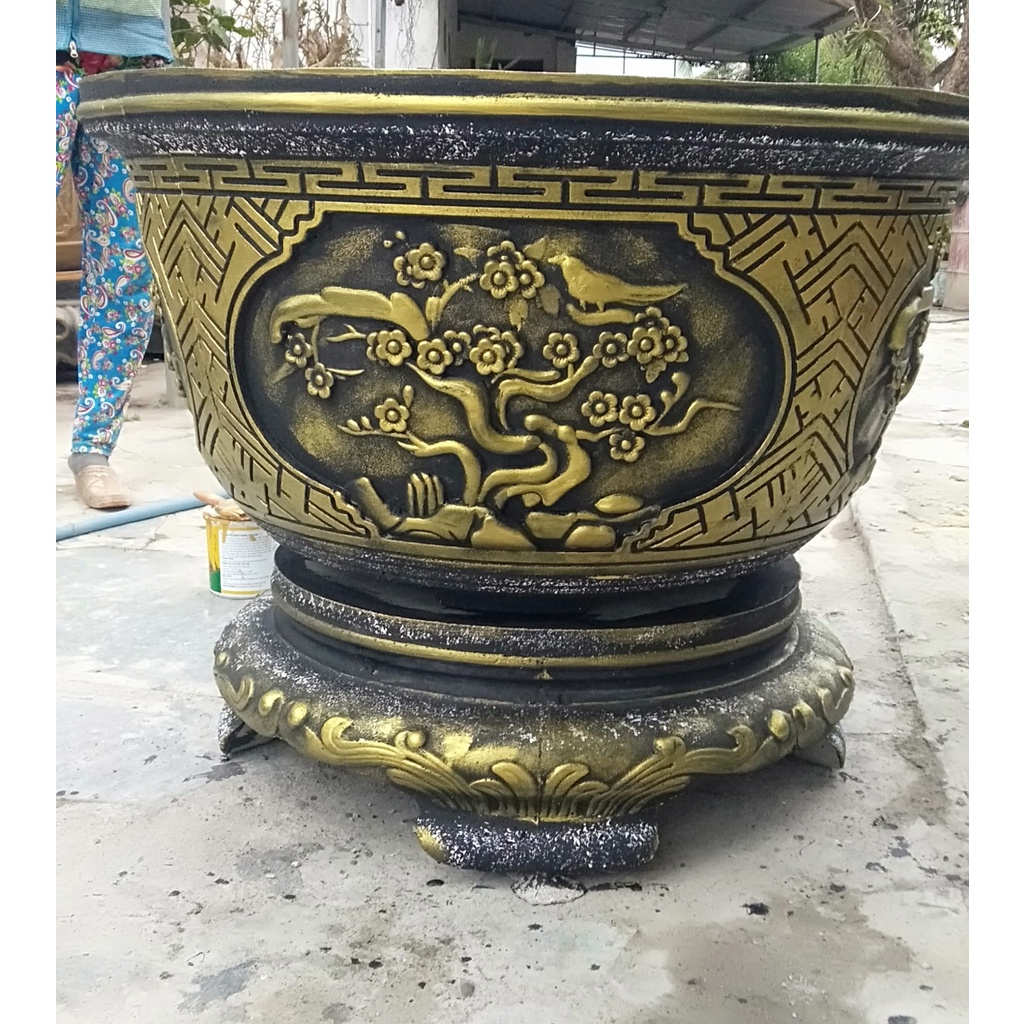 Khuôn Đổ Chậu ABS Tròn 70 cao 38 Tặng Kèm Búa Cao Su