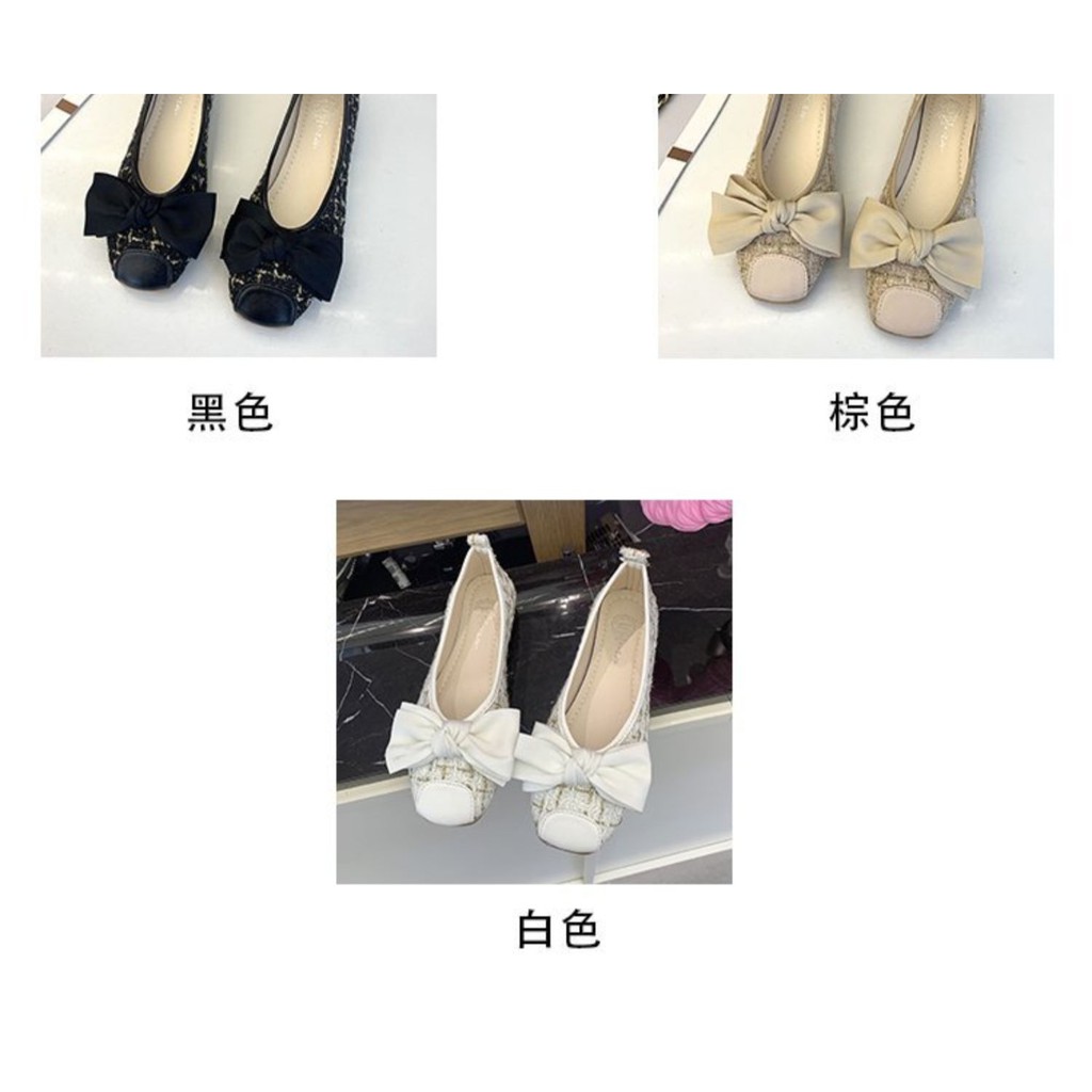 Giày Búp Bê Nữ Mũi Vuông Phối Nơ Thời Trang 2021 | BigBuy360 - bigbuy360.vn