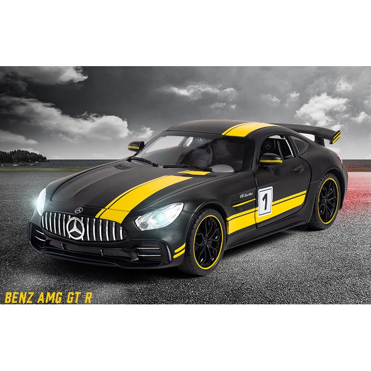 Mô hình xe Mercedes AMG GTR 1:24 kim loại ô tô đồ chơi trẻ em hãng Chezhi o to mini vỏ sắt trưng bày oto rc thể thao