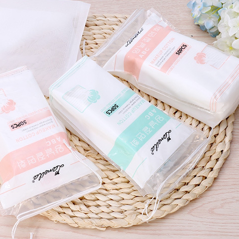 [Hàng mới về] Bộ 50 miếng bông tẩy trang làm sạch sâu chuyên dùng chất lượng cao