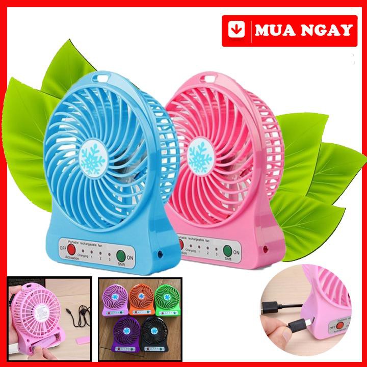 CỰC SHOCK] QUẠT 3 TỐC ĐỘ DÙNG PIN SẠC CỰC MÁT - QUẠT MINI SIÊU MÁT
