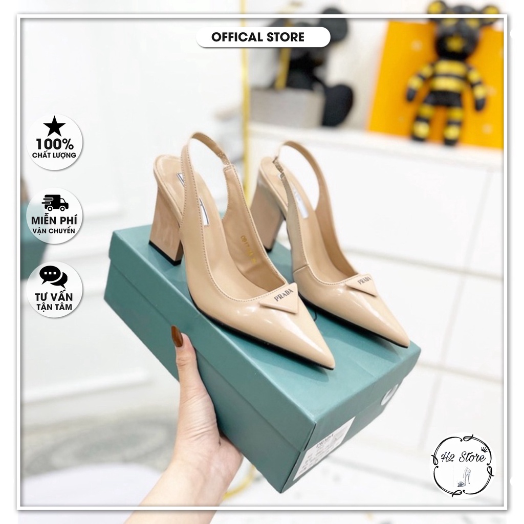 👠👟 Sandal prada gót dẹt quai sau fullbox ⚡