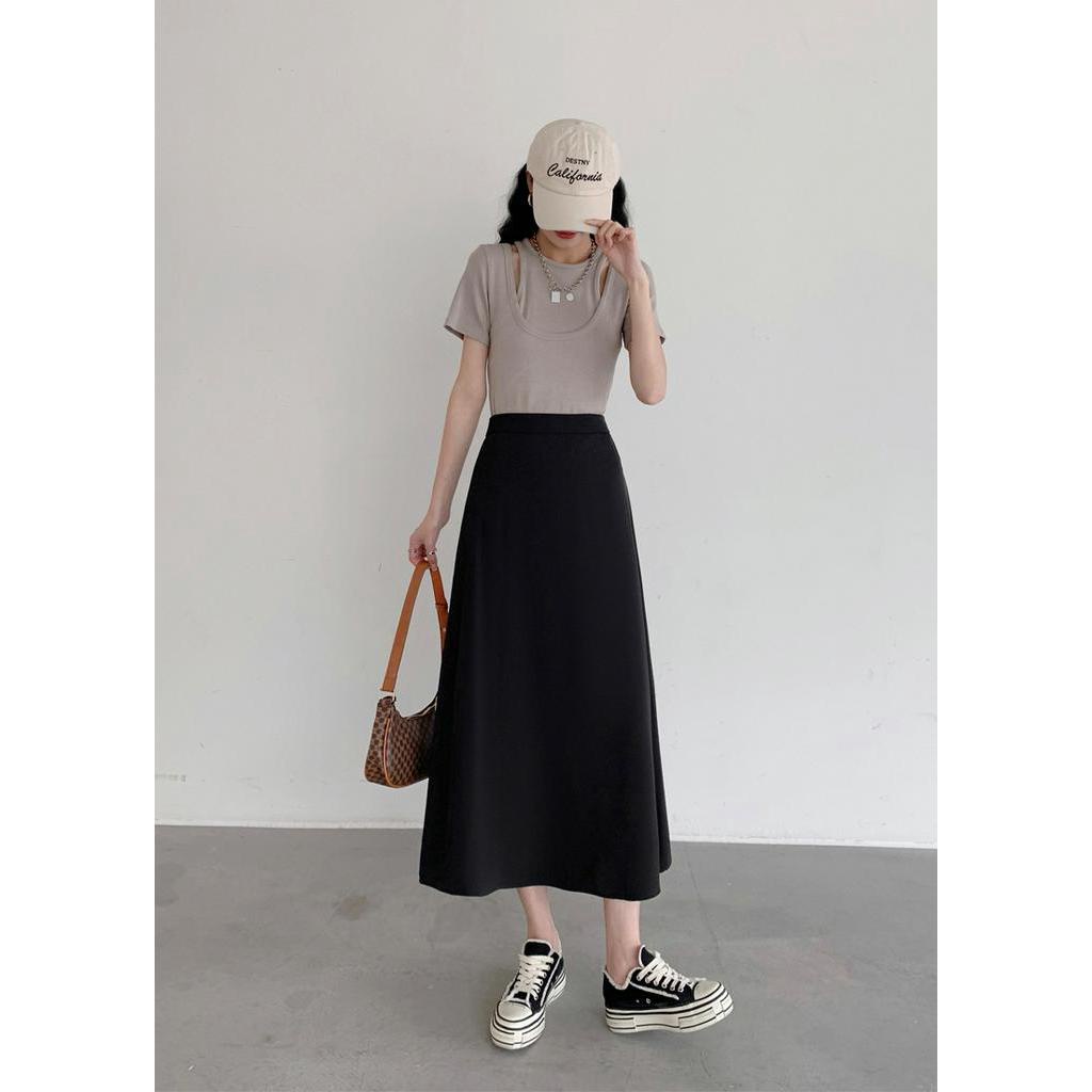 Chân Váy Chữ A Lưng Cao Xinh Xắn Dễ Phối Đồ Theo Phong Cách 62019