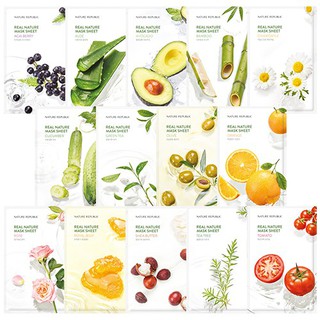 (sẵn, lẻ 1 miếng) Mặt nạ giấy Nature Republic Real Nature Mask Sheet