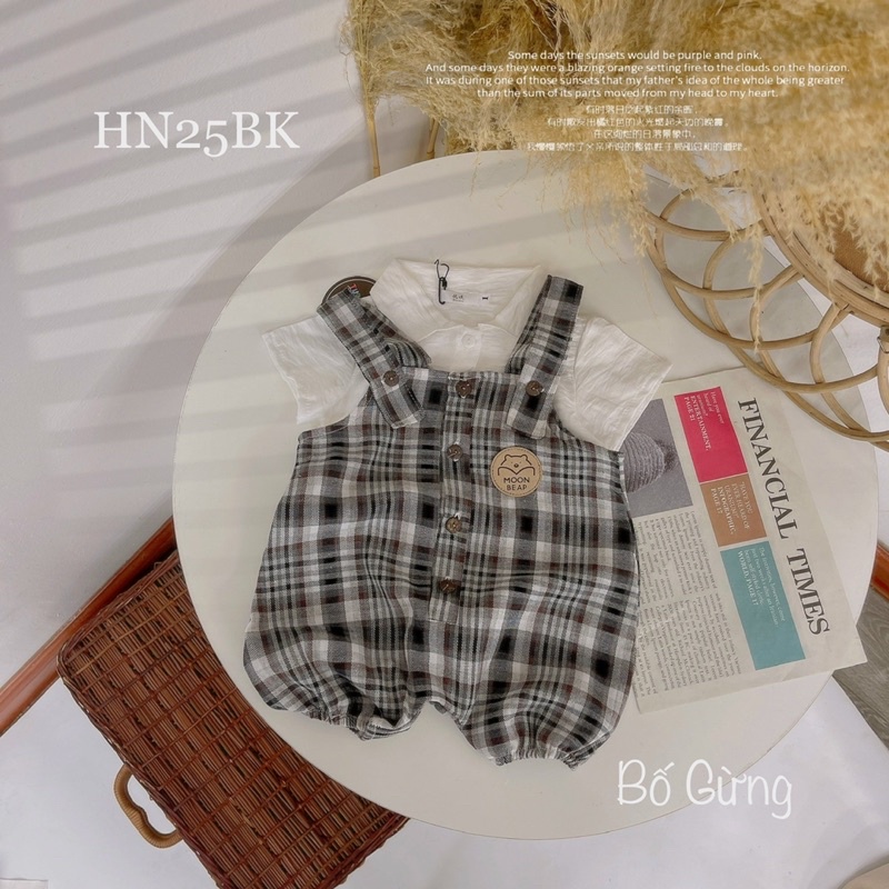 Set áo kèm yếm caro HN25