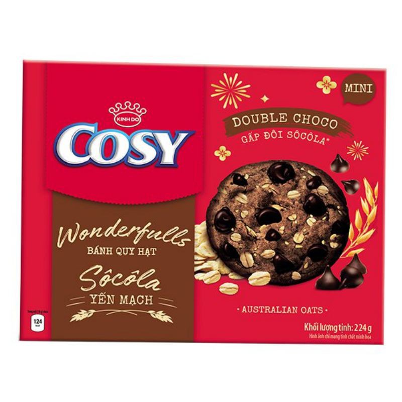 Bánh quy hạt Cosy yến mạch hộp giấy 224g