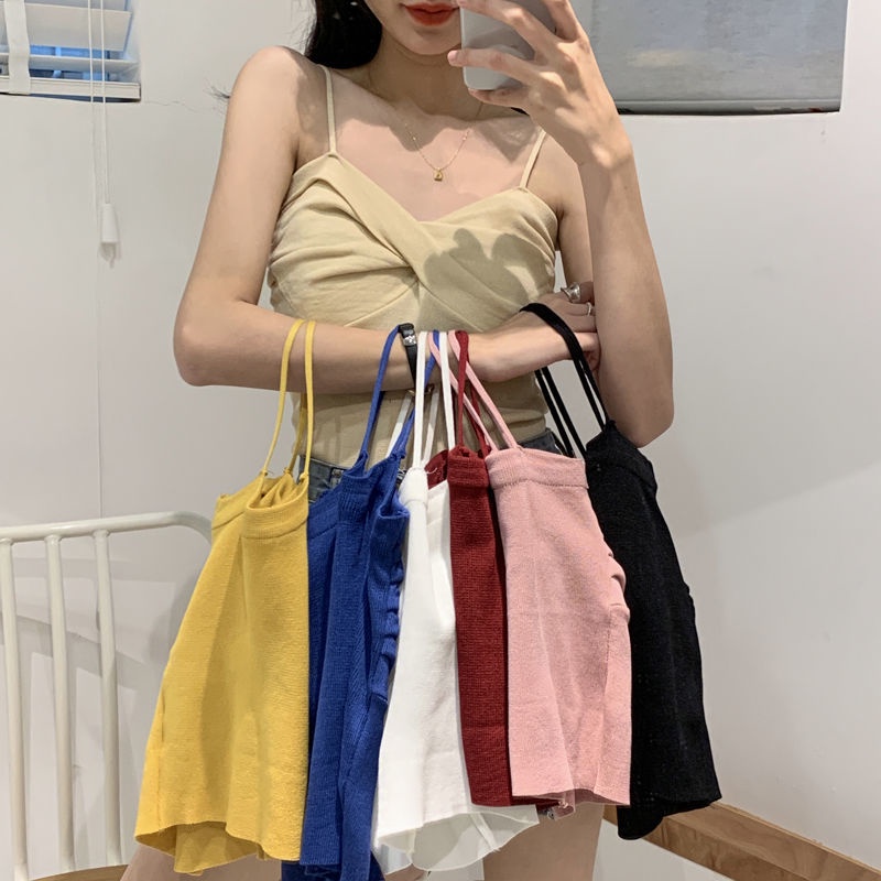 Áo Ống Ngắn Hai Dây Phong Cách Hàn Quốc Dành Cho Nữ 2022