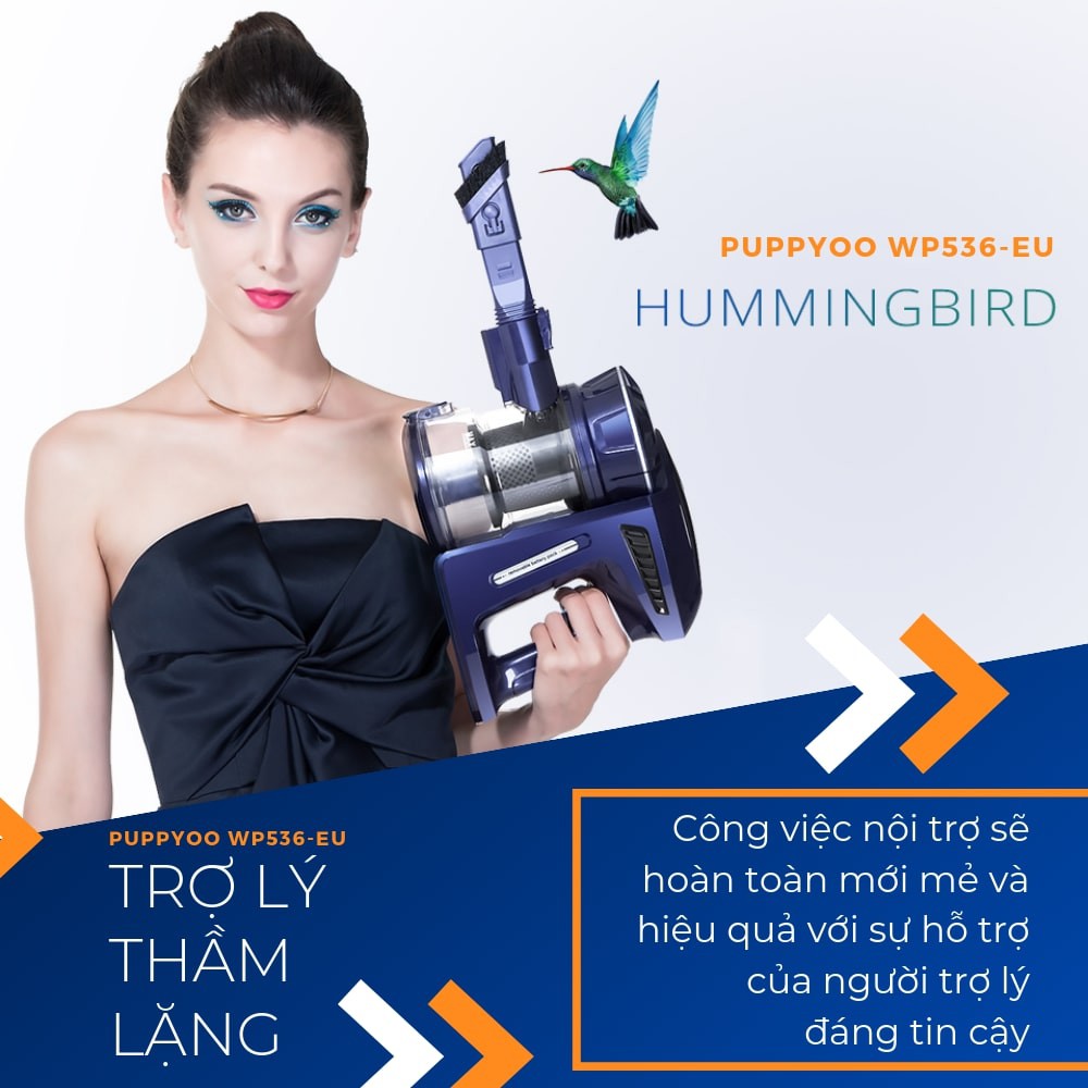 Máy hút bụi cầm tay không dây PUPPYOO WP536 đa năng gia đình mini pin sạc - HN | BigBuy360 - bigbuy360.vn