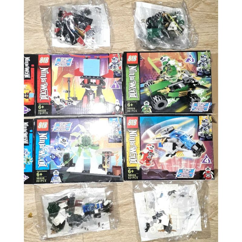 Lắp ráp 1 hộp LegoNinja Word 98028 Xe và trực thăng rất đẹp