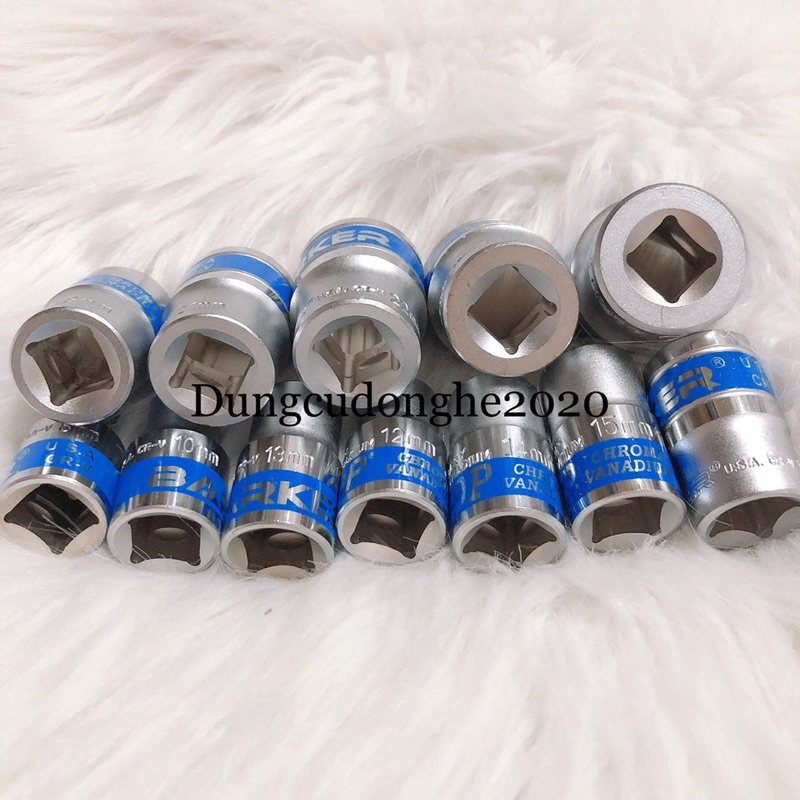 Bộ Đầu Khẩu, Tuýp Barker/Top 1/2" 12cái/bộ - 8,10,12,13,14,15,17,19,21,22,24,27mm