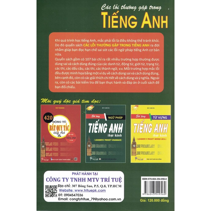 Sách - Các Lỗi Thường Gặp Trong Tiếng Anh