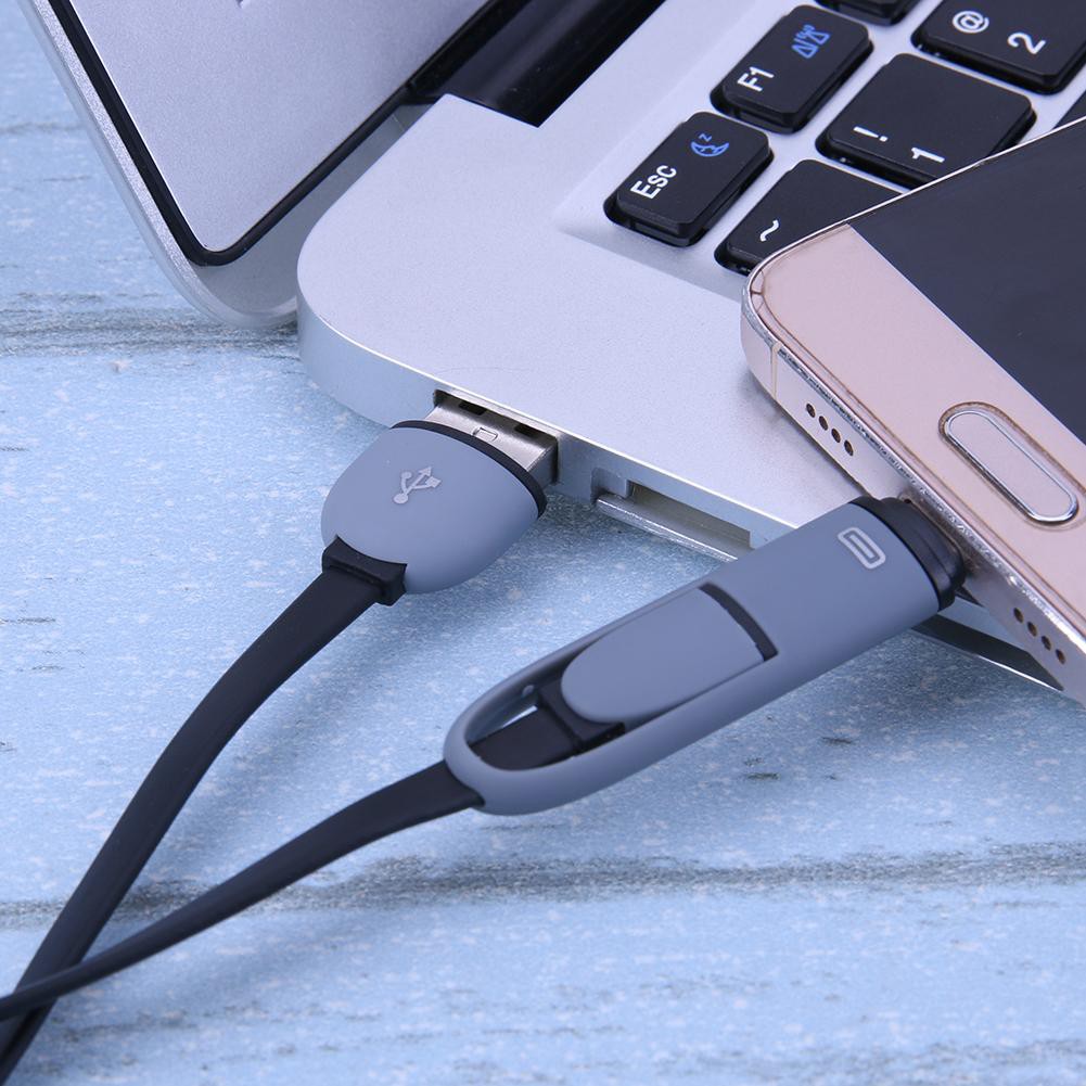 Dây cáp sạc 2 trong 1 Micro USB + Type-C cho Android