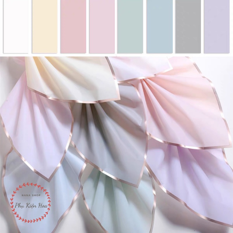 Giấy Gói Hoa Khổ 58*58cm ❤️Bóng Mờ Viền Đồng❤️ Cao Cấp, Không Thấm Nước, Hàng Loại 1