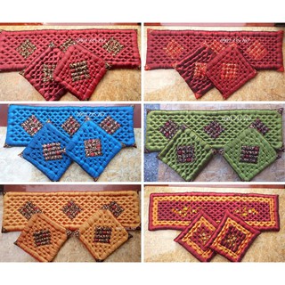 Bộ đệm ghế gỗ, nệm lót ghế gồm 1 dài 2 ngắn