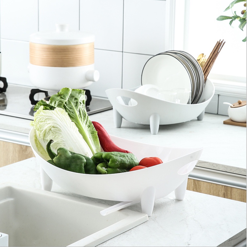 Dụng Cụ Úp Chén Dĩa Hình Chiếc Thuyền Có Khe Thoát Nước