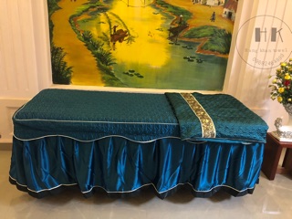 Set chăn ga gối lụa cho giường spa siêu rẻ(may theo kích thước yêu cầu)