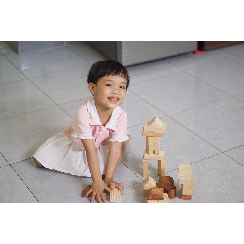 BỘ XẾP HÌNH KHỐI 99 MIẾNG BẰNG GỖ