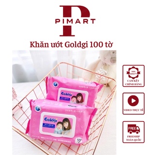 Khăn ướt kháng khuẩn Goldgi Nhật Bản 100 tờ không mùi