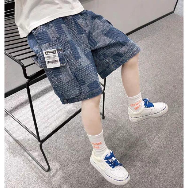 quần áo trẻ em Quần Short Denim Mỏng Năm Tấc Thời Trang Mùa Hè 2022 Mới Cho Bé Trai 5-8 Tuổi quần bé trai quần áo sơ sinh quần ngố bé trai quần jeans bé trai quần short jean bé trai quần jean trẻ em