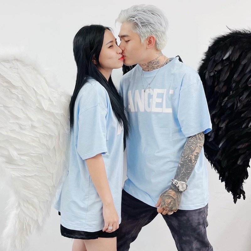 Áo Tay Ngắn BOBUI ANGEL LOGO TEE/ BABY BLUE
