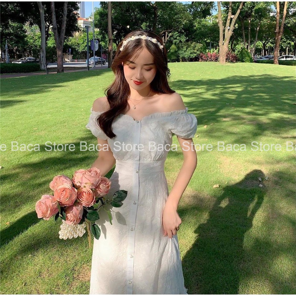 [Baca Store] Váy trễ vai dáng dài, váy xòe đuôi cá chất liệu vải cao cấp | BigBuy360 - bigbuy360.vn