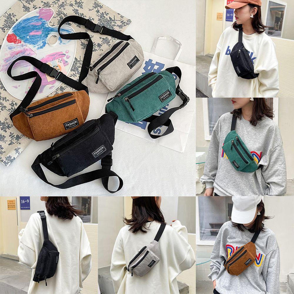Túi Đeo Hông Vải Nhung Thời Trang Cá Tính