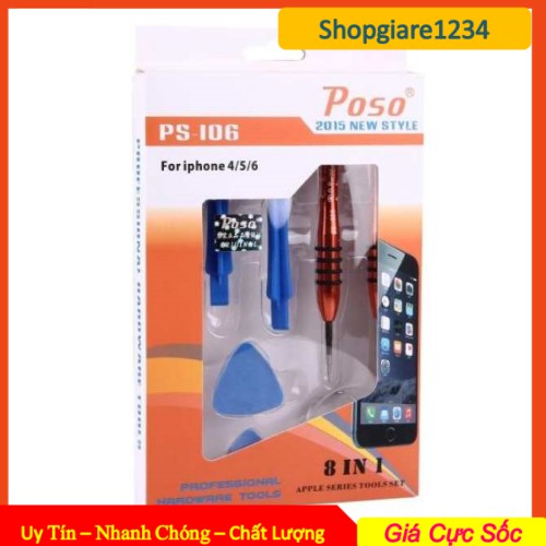 Bộ dụng cụ tháo lắp điện thoại iphone “8 trong 1” PS-106