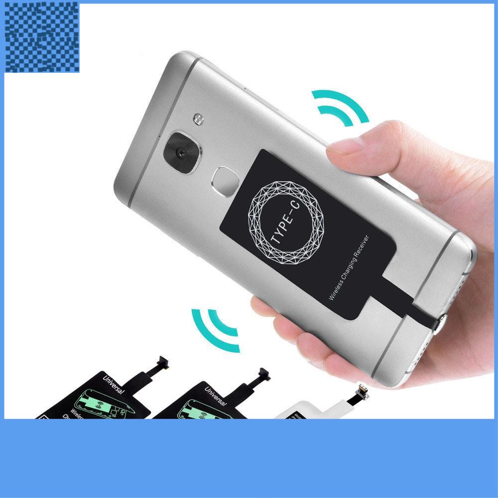 Miếng Dán Hỗ Trợ Sạc Không Dây Chuẩn Qi Đầu Android/Type-C/Lightning iPhone