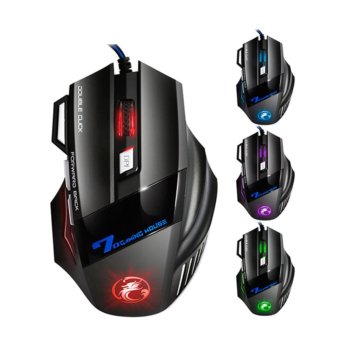 X7 Wired Gaming Mouse USB Optical Computer Mouse 7 Buttons Gamer Mouse