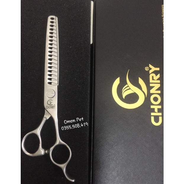 Kéo cắt tỉa lông Chonry tay phải tay trái chuyên nghiệp cho thợ spa thú cưng đủ bộ - OmonPet