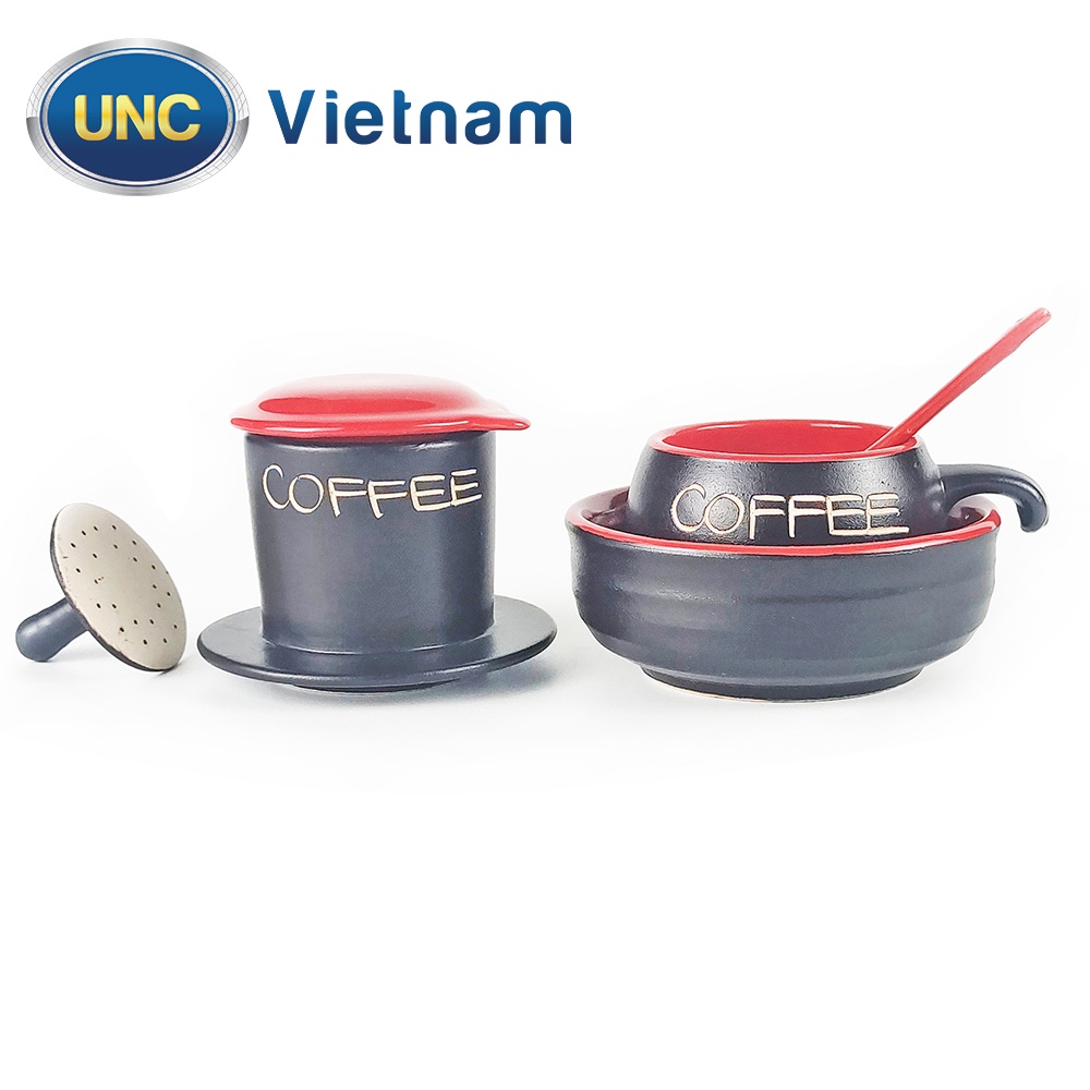 Bộ Phin Cà Phê Sứ UNC Việt Nam - Sử dụng bát giữ nhiệt, nhiều màu sắc, đủ món, pha cafe sẽ ngon hơn.