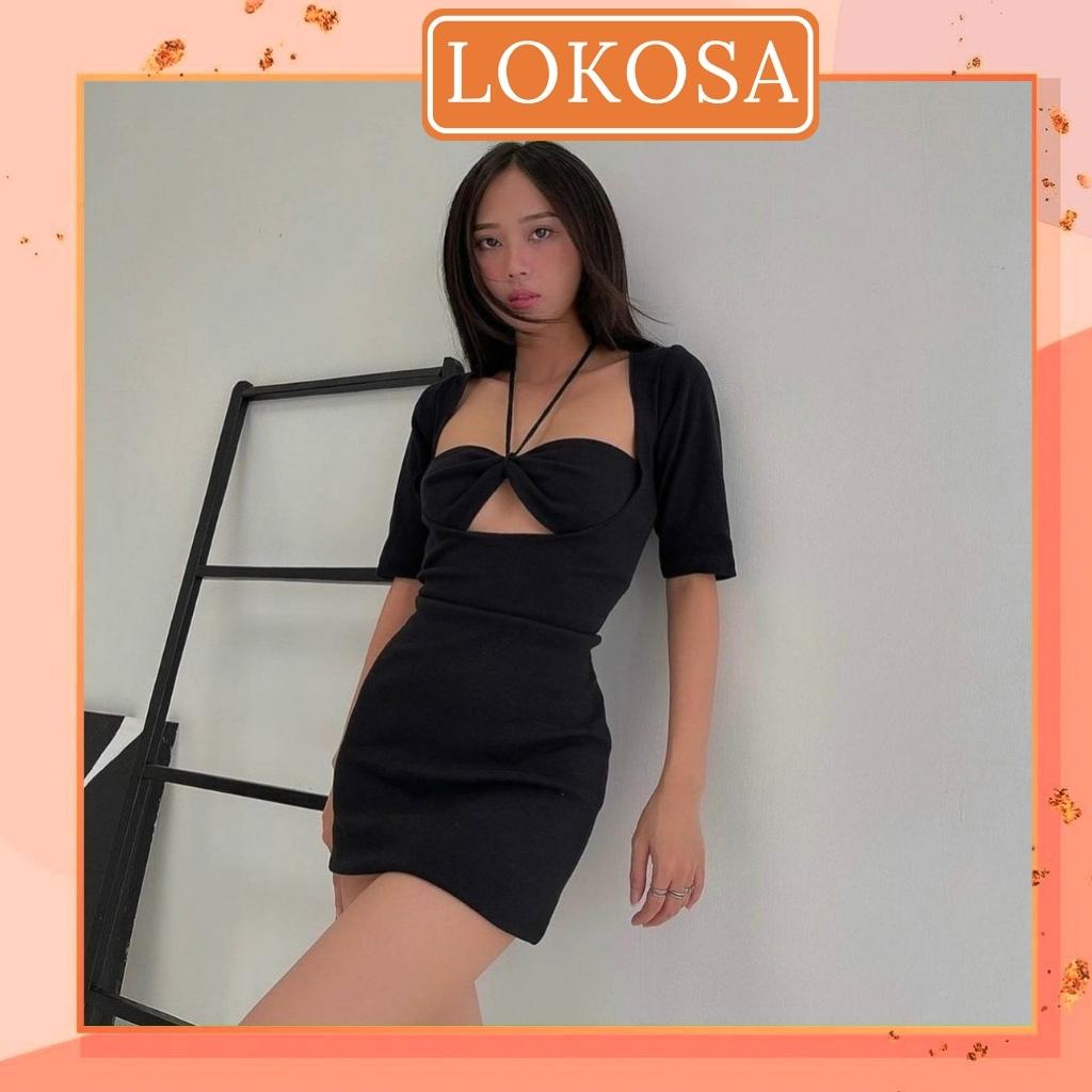 Đầm Body Nữ LOKOSA Váy Ôm Body Sexy Nhún Ngực Rút Dây Tay Ngắn Màu Trơn Đi Chơi, Đi Dự Tiệc Năng Động Sang Trọng VD074 | BigBuy360 - bigbuy360.vn